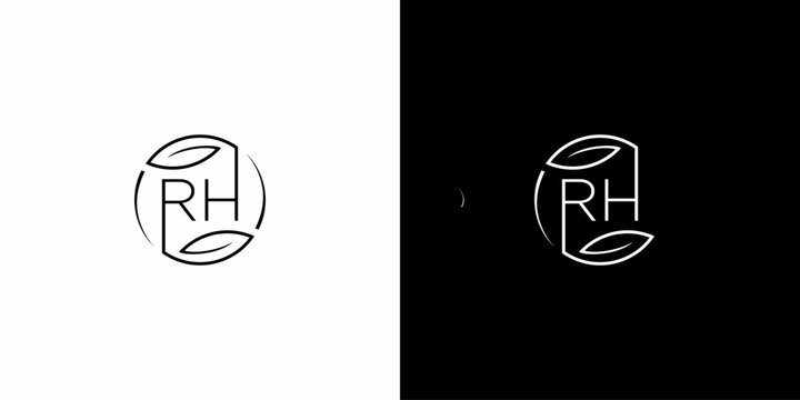 RH Leaf logo design, simple, easy to use. EPS 10