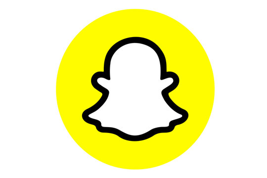 Snapchat social media app icon visible logotype isolated on transparent background 