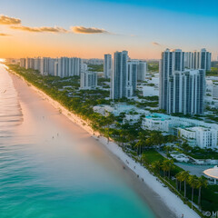 beach state at sunset made with generative AI.