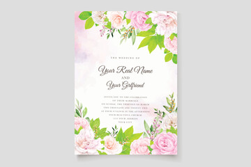watercolor floral wedding card design