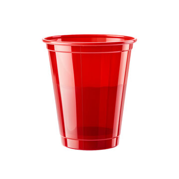 Party Red Plastic Cup Isolated On White Background Stock