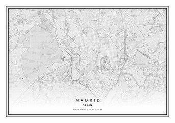 Fototapeta na wymiar Madrid Map Wall Art | Madrid Spain Map Art, Map Wall Art, Digital Map Art