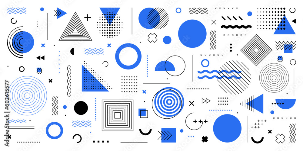 Wall mural memphis design background. abstract memphis background. geometric elements in memphis background