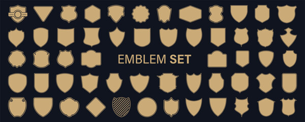 Emblem shield badges collection. Set of shield elements frame - obrazy, fototapety, plakaty