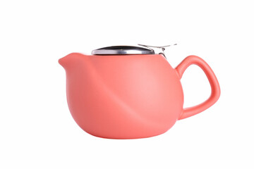 New terracotta ceramic teapot