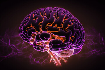 Abstract Surreal Human Brain Medical Artwork Generative AI 