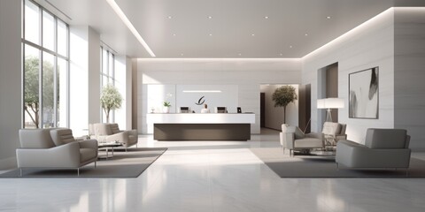 Fototapeta na wymiar Elegant Modern Lobby Interior Design AI Generated