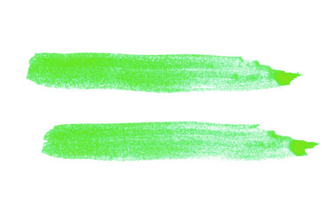 Fototapeta premium Zwei gemalte Pinselstreifen mit grüner Farbe