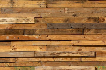 Reused reclaimed Wood Planks: Rustic Wooden Wall Background Texture with Vintage Charm