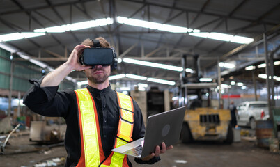 Engineer and mechanical system placement in the old mechanical factory by using a virtual reality simulator design to achieve the most efficient and accurate.