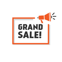 Grand sale banner. Badge icon. Design for Special offer. Vector template.