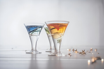 Star Martini cocktails. ai - obrazy, fototapety, plakaty