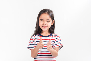 little girl on white background