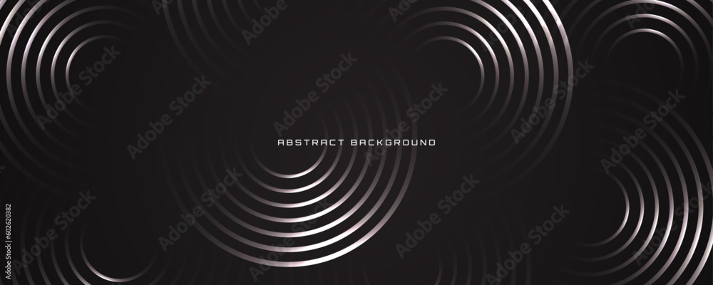 Poster 3d gray geometric abstract background overlap layer on dark space with circle gradient effect decora