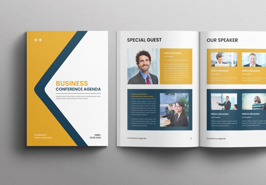 Business Conference Agenda Brochure Layout