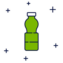 Filled outline Bottle of water icon isolated on white background. Soda aqua drink sign. Vector