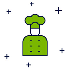 Filled outline Italian cook icon isolated on white background. Vector