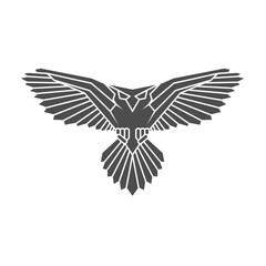 Fototapeta premium owl logo design. flying owl illustration