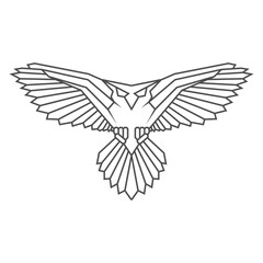 Obraz premium owl logo design. flying owl illustration