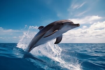 Fototapeta premium Playful dolphin jumping out of the water