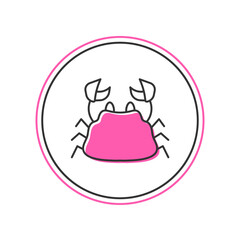 Filled outline Crab icon isolated on white background. Vector