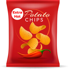 Potatoes chips package template