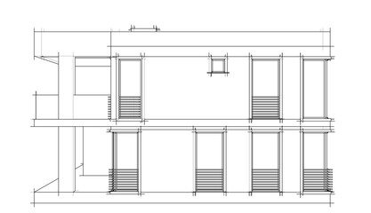 Modern house building architectural 3d illustration