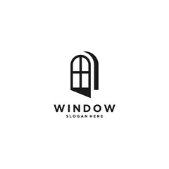 window logo template vector in white background
