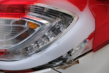 Car accident. Broken tail light.