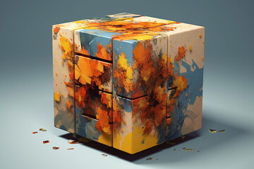 Art cubes artistic background Generative Ai