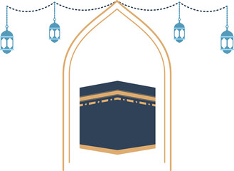 Kaaba building clipart illustration