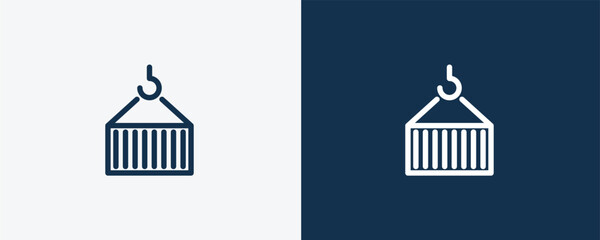 delivery containers icon. Outline delivery containers icon from delivery and logistics collection. linear vector isolated on white and dark blue background. Editable delivery containers symbol.