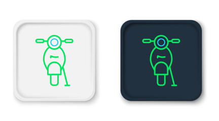 Line Scooter icon isolated on white background. Colorful outline concept. Vector