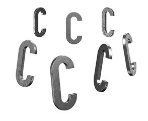 Metallic 3D Alphabet or Letter PNG Images - 7 Views in 1