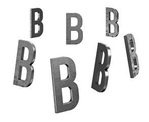 Metallic 3D Alphabet or Letter PNG Images - 7 Views in 1