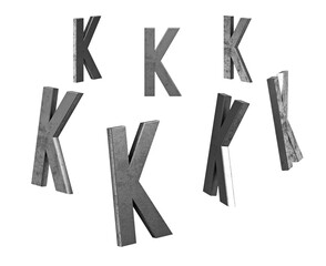 Metallic 3D Alphabet or Letter PNG Images - 7 Views in 1