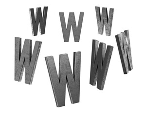 Metallic 3D Alphabet or Letter PNG Images - 7 Views in 1