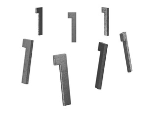 Metallic 3D Alphabet or Letter PNG Images - 7 Views in 1