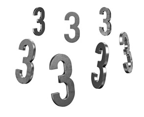 Metallic 3D Alphabet or Letter PNG Images - 7 Views in 1