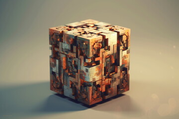Obraz premium The Intricate Beauty of an Artistic Cube Creation - Generative Ai
