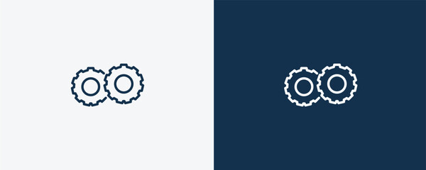 machine icon. Outline machine icon from ai and future technology collection. Linear vector isolated on white and dark blue background. Editable machine symbol.