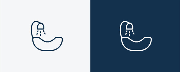 hair washer sink icon. Outline hair washer sink icon from beauty and elegance collection. Linear vector isolated on white and dark blue background. Editable hair washer sink symbol.