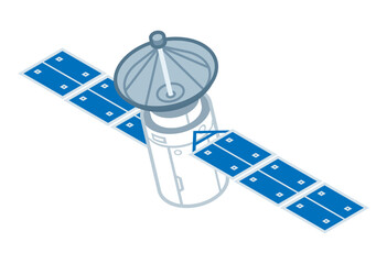 Artificial satellite clip art - Antenna faced top direction