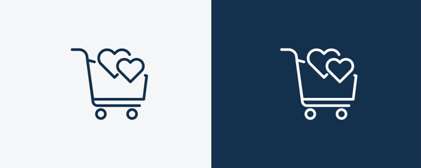 solidarity purchase icon. Outline solidarity purchase icon from commerce and marketing collection. Linear vector isolated on white and dark blue background. Editable solidarity purchase?symbol.