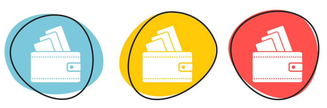 Button Banner f&uuml;r Website oder Business: Geld, Einnahmen oder Portemonnaie