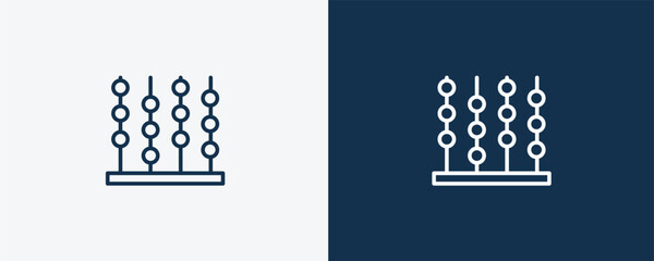 Obraz premium abacus icon. Outline and filled abacus icon from education and science collection. Linear vector isolated on white and dark blue background. Editable abacus symbol.