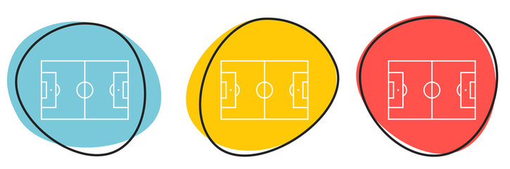 Button Banner für Website oder Business: Fussballfeld, Stadion oder Fussball