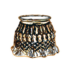 Sketch the color of the lantern design with a transparent background