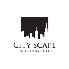 Healthy modern city skyline logo template design.Logo for business, property, building and architect.