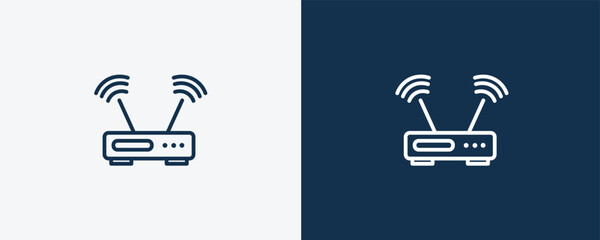 hardware hotspot icon. Outline hardware hotspot icon from hardware and equipment collection. Linear vector isolated on white and dark blue background. Editable hardware hotspot symbol.